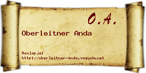 Oberleitner Anda névjegykártya